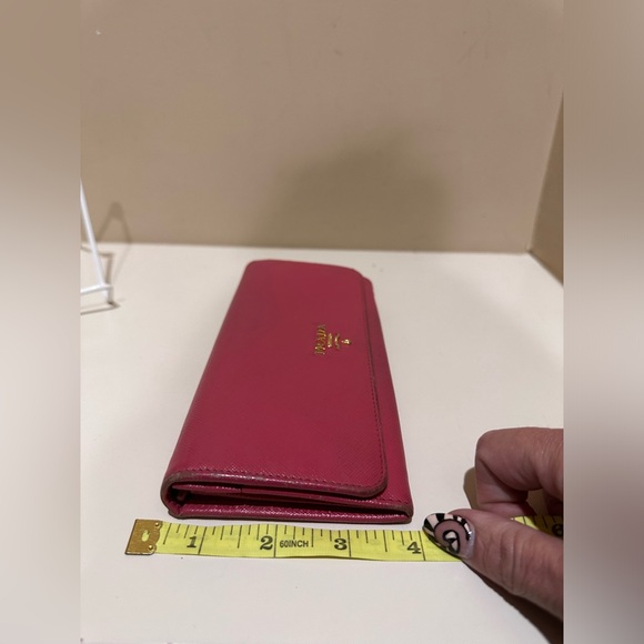 Prada Pink Saffiano Double Snap Continental Wallet - Picture 8 of 13